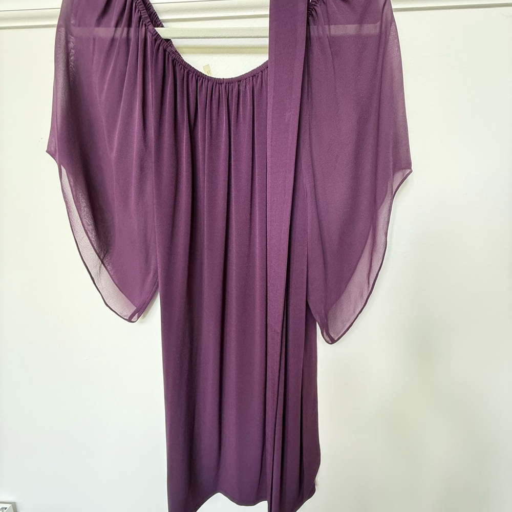 Alice + Olivia worn once Elegant Purple Plum Chiffon Dress